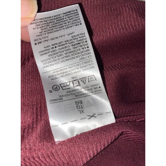 Old Navy Maroon Tie Back Satin Shift Dress Women XL Sleeveless - Picture 7 of 7